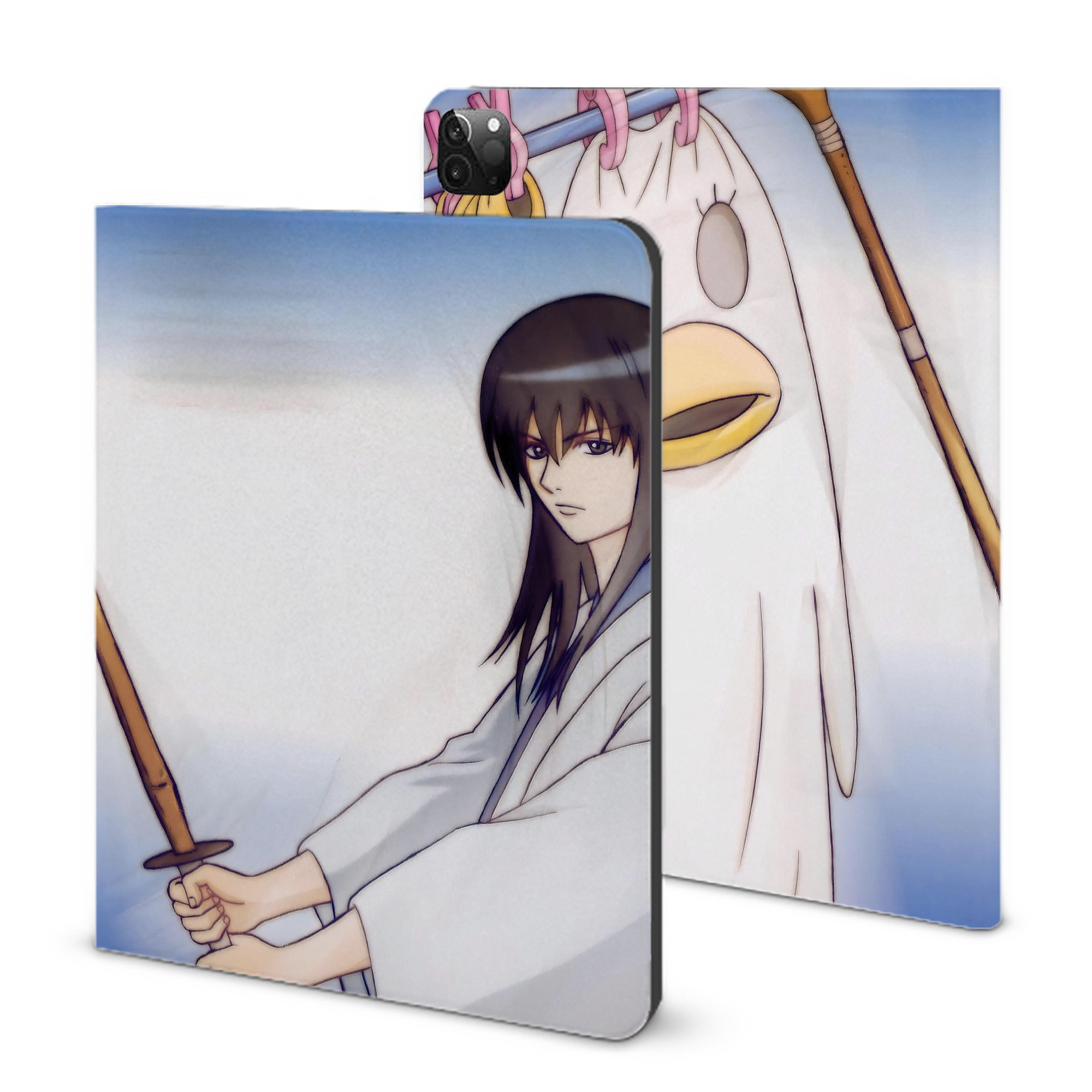 （画像用） ぎんたま 坂田銀時（さかたぎんとき） 神楽 志村新八（しむら しんぱち） GINTAMA Sakata Gintoki Kagura Shimura Shinpachi IPadケース ペンホルダー付き ブックスタイルデザイン